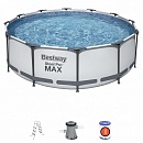 Каркасный круглый бассейн Steel Pro Bestway 56418 (366х100 см) с фильтром, лестницей Каркасный круглый бассейн Steel Pro Bestway 56418 (366х100 см) с фильтром, лестницей